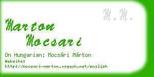 marton mocsari business card