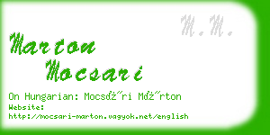 marton mocsari business card